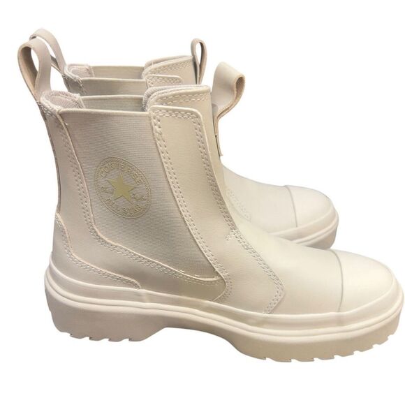 Converse Chuck Taylor All Star Lugged Leather Chelsea Boots Beige A08395C - Picture 4 of 6